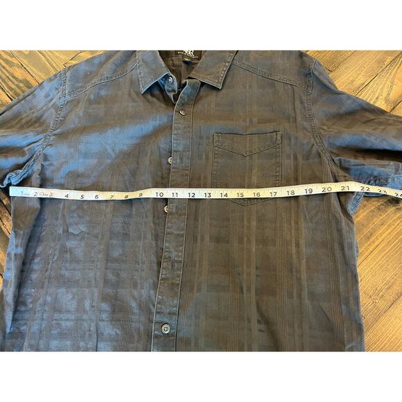 Rock & Republic Y2K Western Shirt Mens Large Grey Black Denim Button Down Cotton - Picture 5 of 12